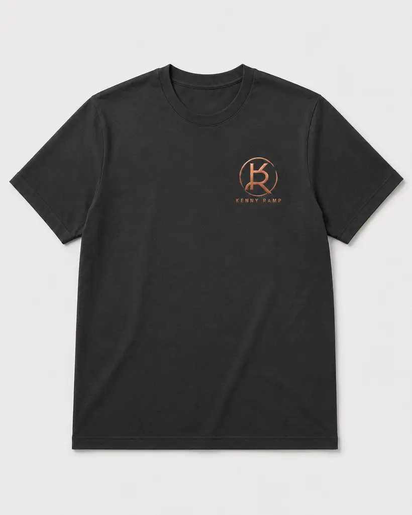 T-shirt antracite KR Monogram — fronte/retro